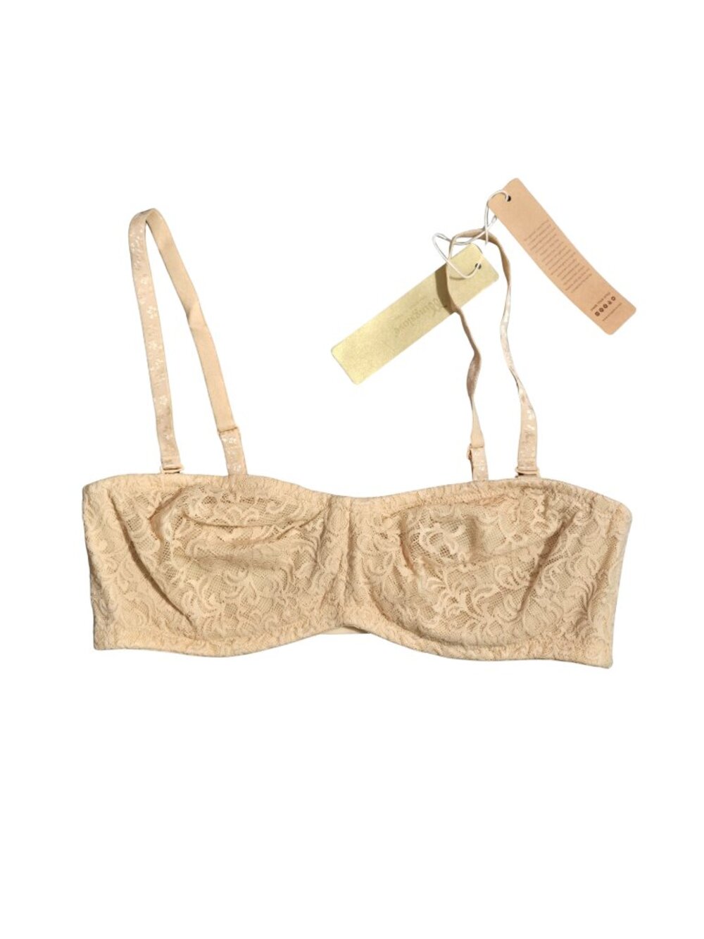 NWT | Wingslove Nude Floral Lace Strapless Bra | Convertible | 34D